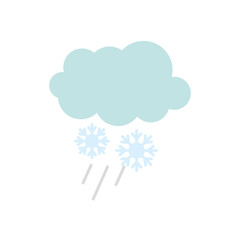 cloud and snowflakes icon, flat style