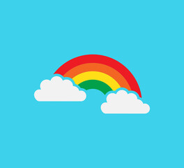 Rainbow icon vector logo design template