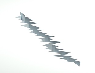 3d crack view background white
