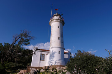 Fototapeta na wymiar Lighthouse Gelidonya Feneri and the island