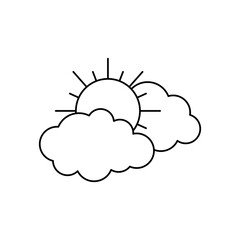 sun and clouds icon, line style