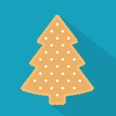 christmas tree shape biscuit icon- vector illustration