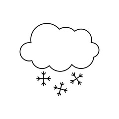 snowy cloud icon, line style