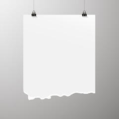Empty poster template. A poster, a piece of paper hanging on the wall. Advertising banner layout of the exhibition stand, blank page of the Billboard images for printing