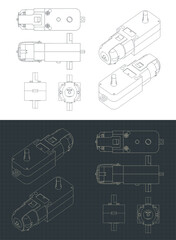 Geared Motor DC drawings