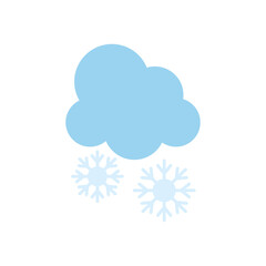 cloud with snowflakes icon, flat style