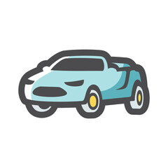 Cabriolet summer luxury Car Vector icon Cartoon illustration.