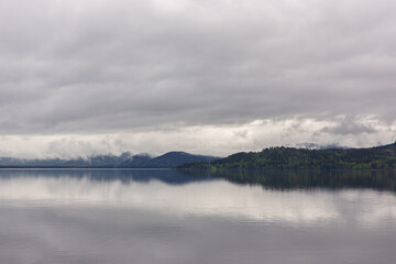 Landscape with low clouds