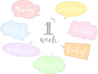 ハンドレタリングで書いた曜日