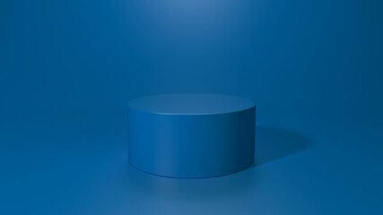Empty podium or pedestal display on white background with stand concept. Blank product shelf standing backdrop. 3D rendering