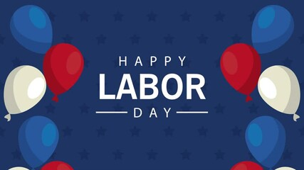 happy labor day celebration with balloons helium
