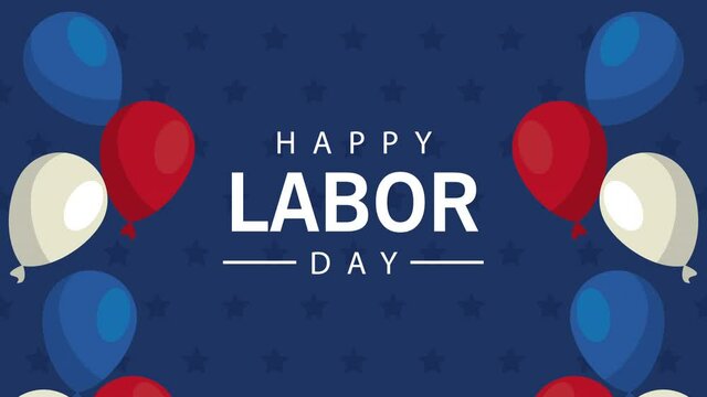 happy labor day celebration with balloons helium