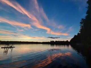 sunset over the lake