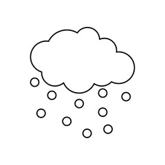 cloud with raindrops icon, line style