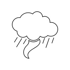 tornado cloud icon, line style