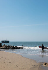 MUI NE / VIETNAM - December 28, 2019 :  view of the beach, sea, sand