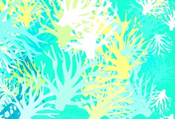 Light Green vector doodle pattern with branches.