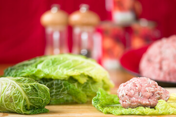 Stuffed cabbage in tomato sauce
