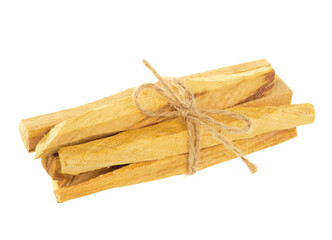 Palo Santo Incense Wood Sticks (Bursera Graveolens) Isolated on White Background.