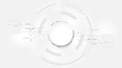 Obraz premium Grey white Abstract technology background,Hi tech digital connect, communication, high technology concept, science, technology background