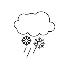 cloud and snowflakes icon, line style
