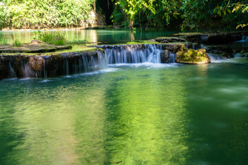 Waterfall in tropical rainforest southern of Thailand