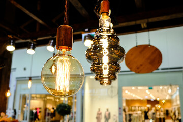 Led energy-saving light bulb. The concept of modern economical lighting