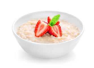 Healthy homemade oatmeal with berries for breakfast