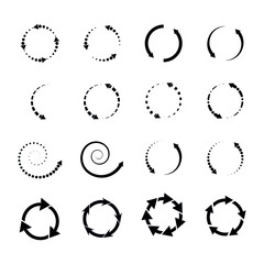 Set of circle arrow icons.