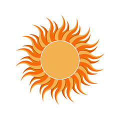 Sun icon. Vector illustration. White background.