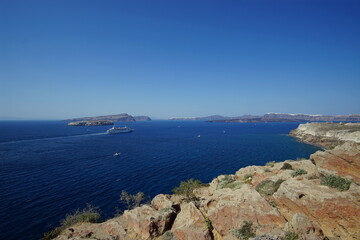 The beautiful sea view from Santorini island in Greece, Europe