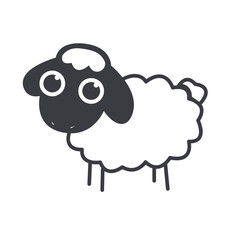 Cute Sheep Emoji Flat Vector Design