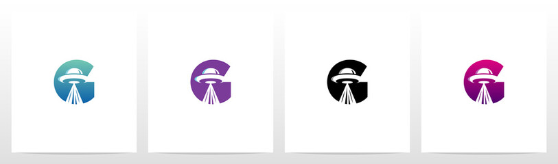 Flying Saucer On Letter Logo Design G