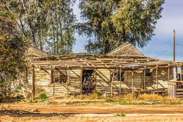 Caved-In Roof On Abandoned Home