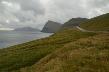 The dramatic and charming nature and mountains on the Faroe Islands