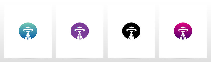 Flying Saucer On Letter Logo Design O