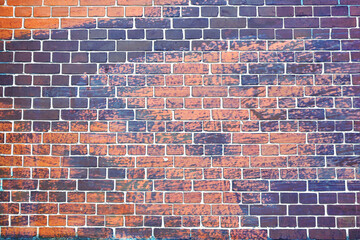 painted brick wall, abstract background a blue color