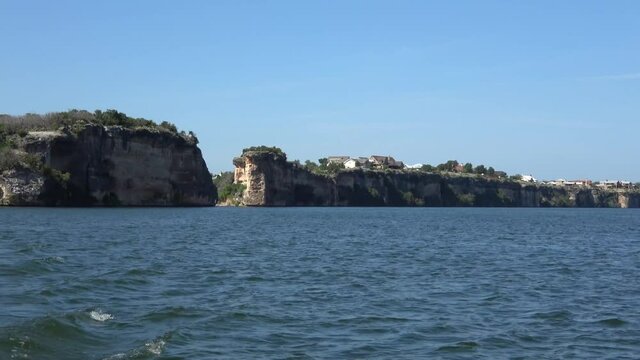 View of Hells Gate  on the Possum Kingdom Lake. View from a boat.