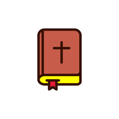 Bible book icon. Vector illustration in flat design.