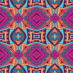 Tribal vintage abstract floral geometric ethnic seamless pattern ornamental