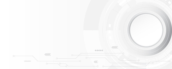 Obraz premium Grey white Abstract technology background,Hi tech digital connect, communication, high technology concept, science, technology background