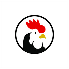 rooster head cartoon chicken farm vector