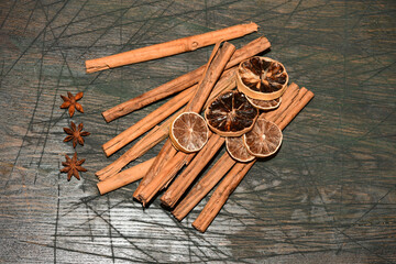 lots of cinnamon sticks