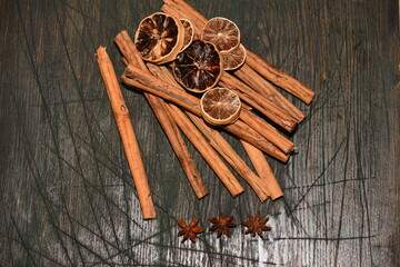 lots of cinnamon sticks