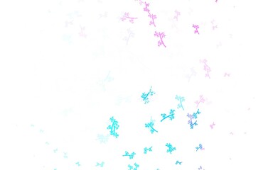 Light Pink, Blue vector abstract backdrop with branches.