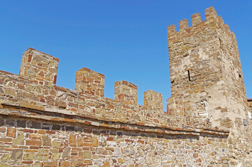 ancient historic Genoese castle or fortress