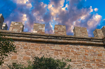 ancient historic Genoese castle or fortress