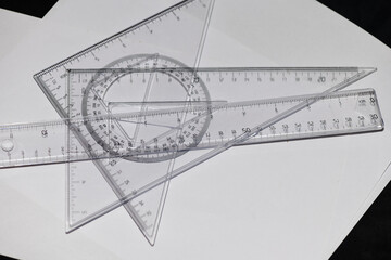 various rulers on white paper