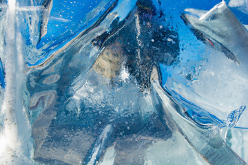 Obraz na płótnie Canvas Ice texture with different patterns