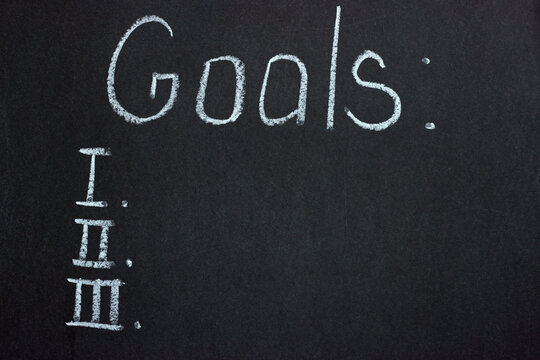 Chalkboard "goals" with to-do list. Prioritizing activities
